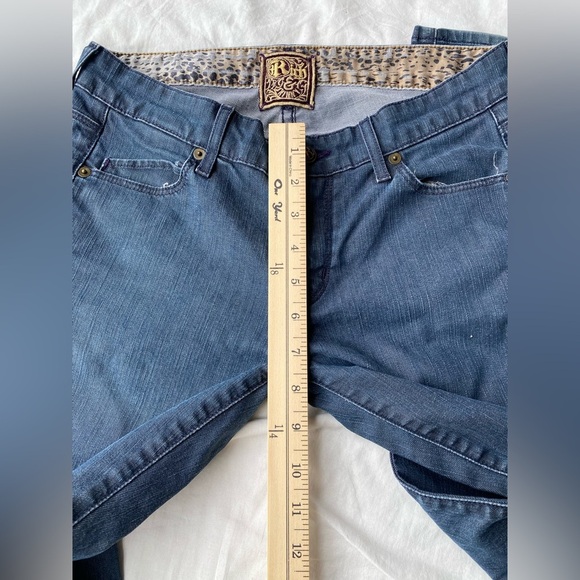 VTG Y2k 2000’s Rich & Skinny Blue Flare Wide Leg Jeans dark wash 27 - Picture 9 of 11